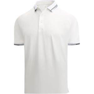 imageAlex Vando Mens Golf Shirt CottonLike Silky Performance Short Sleeve Sports Polo ShirtsWhite