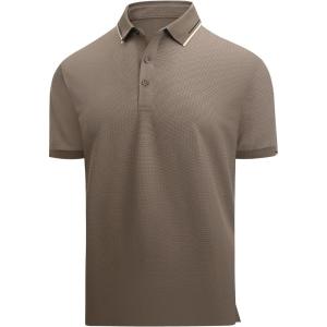 imageAlex Vando Mens Golf Shirt Moisture Wicking Performance ampamp Polished Style Polo Shirts for MenCoffee