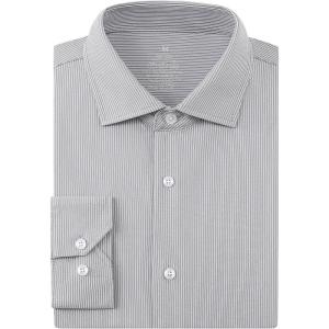 imageAlex Vando Mens Stripe Dress Shirt FastDrying Long Sleeve Regular Fit Button Down ShirtsBlack