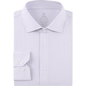 imageAlex Vando Mens Stripe Dress Shirt FastDrying Long Sleeve Regular Fit Button Down ShirtsLilac