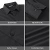 imageAlex Vando Mens Dress Shirt Wrinkle Free Regular Fit 4Way Stretch Button Down ShirtsCotton Black