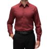imageAlex Vando Mens Dress Shirt Wrinkle Free Regular Fit 4Way Stretch Button Down ShirtsCotton Burgundy