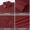imageAlex Vando Mens Dress Shirt Wrinkle Free Regular Fit 4Way Stretch Button Down ShirtsCotton Burgundy