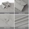 imageAlex Vando Mens Dress Shirt Wrinkle Free Regular Fit 4Way Stretch Button Down ShirtsCotton Grey
