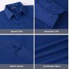 imageAlex Vando Mens Dress Shirt Wrinkle Free Regular Fit 4Way Stretch Button Down ShirtsCotton Royal