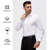 imageAlex Vando Mens Dress Shirt Wrinkle Free Regular Fit 4Way Stretch Button Down ShirtsCotton White