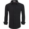 imageAlex Vando Mens Dress Shirt Wrinkle Free Regular Fit 4Way Stretch Button Down ShirtsSolid Black