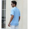 imageAlex Vando Mens Polo Shirts Short Sleeve Regular Fit Fashion Designed ShirtBlue Jacquard