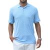imageAlex Vando Mens Polo Shirts Short Sleeve Regular Fit Fashion Designed ShirtBlue Jacquard