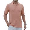 imageAlex Vando Mens Polo Shirts Short Sleeve Regular Fit Fashion Designed ShirtPink Jacquard