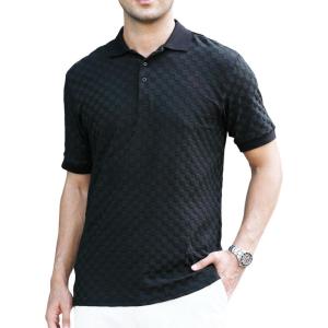 imageAlex Vando Mens Polo Shirts Short Sleeve Regular Fit Fashion Designed ShirtBlack Jacquard