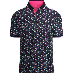 imageAlex Vando Mens Polo Shirts Short Sleeve Regular Fit Fashion Designed ShirtBlack Multi Circle