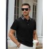 imageAlex Vando Mens Golf Shirts Moisture Wicking QuickDry Short Sleeve Fashion Designed Polo Shirts for MenBlack