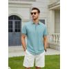 imageAlex Vando Mens Golf Shirts Moisture Wicking QuickDry Short Sleeve Fashion Designed Polo Shirts for MenBlue
