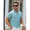 imageAlex Vando Mens Golf Shirts Moisture Wicking QuickDry Short Sleeve Fashion Designed Polo Shirts for MenBlue