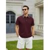 imageAlex Vando Mens Golf Shirts Moisture Wicking QuickDry Short Sleeve Fashion Designed Polo Shirts for MenBurgundy