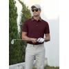imageAlex Vando Mens Golf Shirts Moisture Wicking QuickDry Short Sleeve Fashion Designed Polo Shirts for MenBurgundy