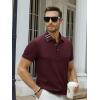imageAlex Vando Mens Golf Shirts Moisture Wicking QuickDry Short Sleeve Fashion Designed Polo Shirts for MenBurgundy