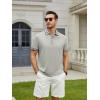 imageAlex Vando Mens Golf Shirts Moisture Wicking QuickDry Short Sleeve Fashion Designed Polo Shirts for MenGrey