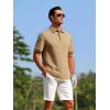 imageAlex Vando Mens Golf Shirts Moisture Wicking QuickDry Short Sleeve Fashion Designed Polo Shirts for MenKhaki