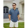 imageAlex Vando Mens Golf Shirts Moisture Wicking QuickDry Short Sleeve Fashion Designed Polo Shirts for MenNavy