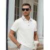 imageAlex Vando Mens Golf Shirts Moisture Wicking QuickDry Short Sleeve Fashion Designed Polo Shirts for MenWhite