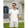 imageAlex Vando Mens Golf Shirts Moisture Wicking QuickDry Short Sleeve Fashion Designed Polo Shirts for MenWhite