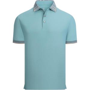 imageAlex Vando Mens Golf Shirts Moisture Wicking QuickDry Short Sleeve Fashion Designed Polo Shirts for MenBlue