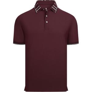 imageAlex Vando Mens Golf Shirts Moisture Wicking QuickDry Short Sleeve Fashion Designed Polo Shirts for MenBurgundy
