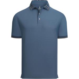 imageAlex Vando Mens Golf Shirts Moisture Wicking QuickDry Short Sleeve Fashion Designed Polo Shirts for MenNavy
