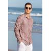 imageAlex Vando Mens Linen Long Sleeve Casual Button Down Shirt for Men Beach Wedding ShirtsBurgundy