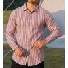 imageAlex Vando Mens Linen Long Sleeve Casual Button Down Shirt for Men Beach Wedding ShirtsBurgundy