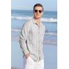 imageAlex Vando Mens Linen Long Sleeve Casual Button Down Shirt for Men Beach Wedding ShirtsGrey