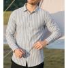 imageAlex Vando Mens Linen Long Sleeve Casual Button Down Shirt for Men Beach Wedding ShirtsGrey