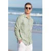 imageAlex Vando Mens Linen Long Sleeve Casual Button Down Shirt for Men Beach Wedding ShirtsLtgreen
