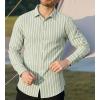 imageAlex Vando Mens Linen Long Sleeve Casual Button Down Shirt for Men Beach Wedding ShirtsLtgreen