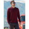imageAlex Vando Mens Golf Shirt Moisture Wicking QuickDry Solid Long Sleeve Polo Shirts for MenBurgundy 09