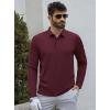 imageAlex Vando Mens Golf Shirt Moisture Wicking QuickDry Solid Long Sleeve Polo Shirts for MenBurgundy 09