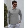 imageAlex Vando Mens Golf Shirt Moisture Wicking QuickDry Solid Long Sleeve Polo Shirts for MenGrey 09