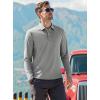 imageAlex Vando Mens Golf Shirt Moisture Wicking QuickDry Solid Long Sleeve Polo Shirts for MenGrey 09