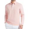 imageAlex Vando Mens Golf Shirt Moisture Wicking QuickDry Solid Long Sleeve Polo Shirts for MenLt Pink 09