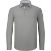 imageAlex Vando Mens Golf Shirt Moisture Wicking QuickDry Solid Long Sleeve Polo Shirts for MenGrey 09