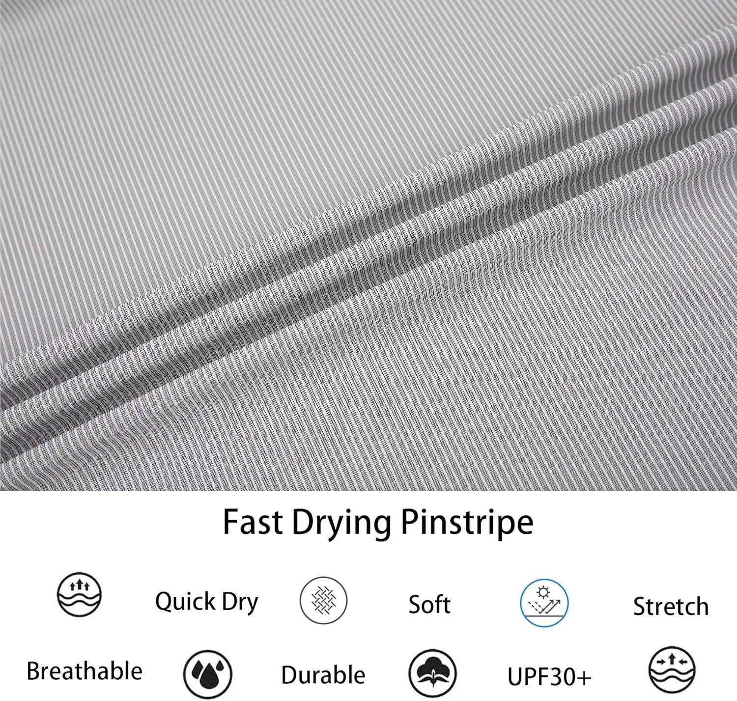 imageAlex Vando Mens Stripe Dress Shirt FastDrying Easy Care Long Sleeve Regular Fit Button Down ShirtsBlack