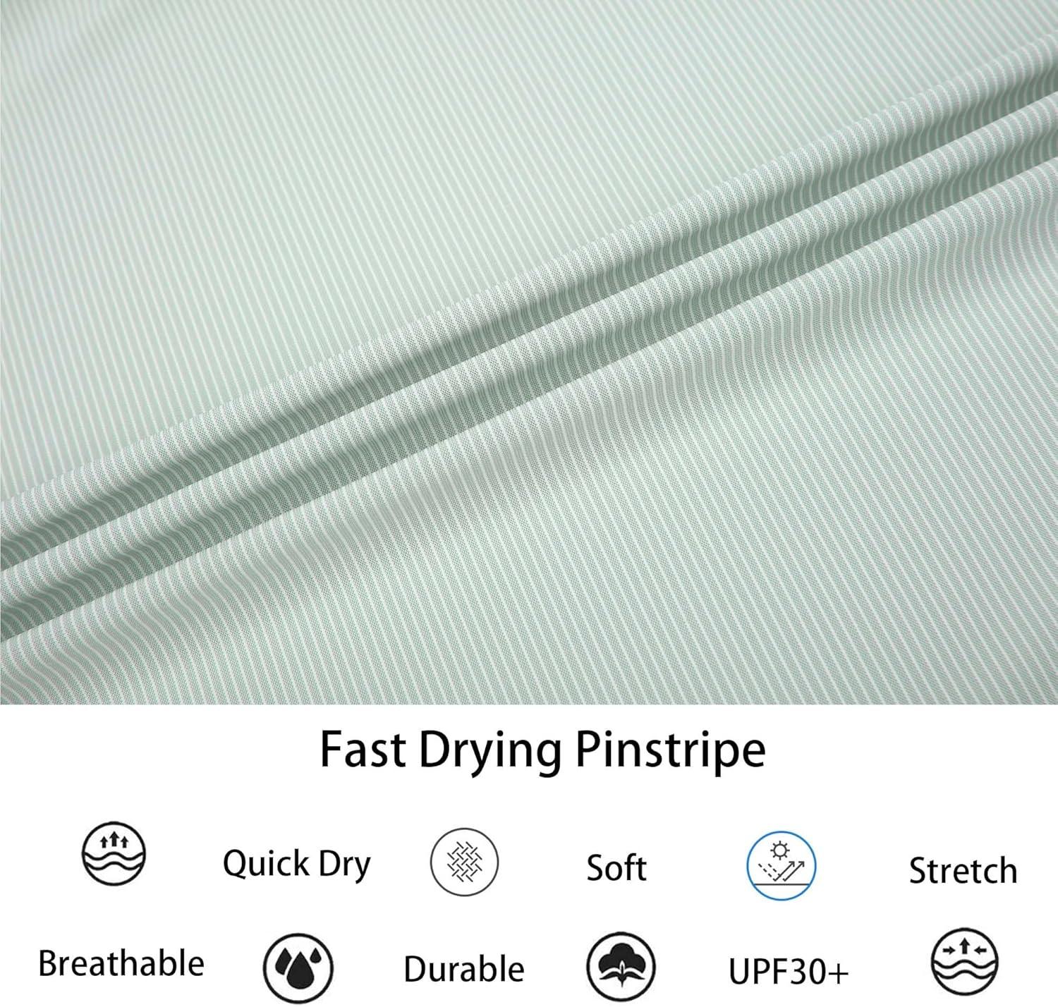 imageAlex Vando Mens Stripe Dress Shirt FastDrying Easy Care Long Sleeve Regular Fit Button Down ShirtsGreen