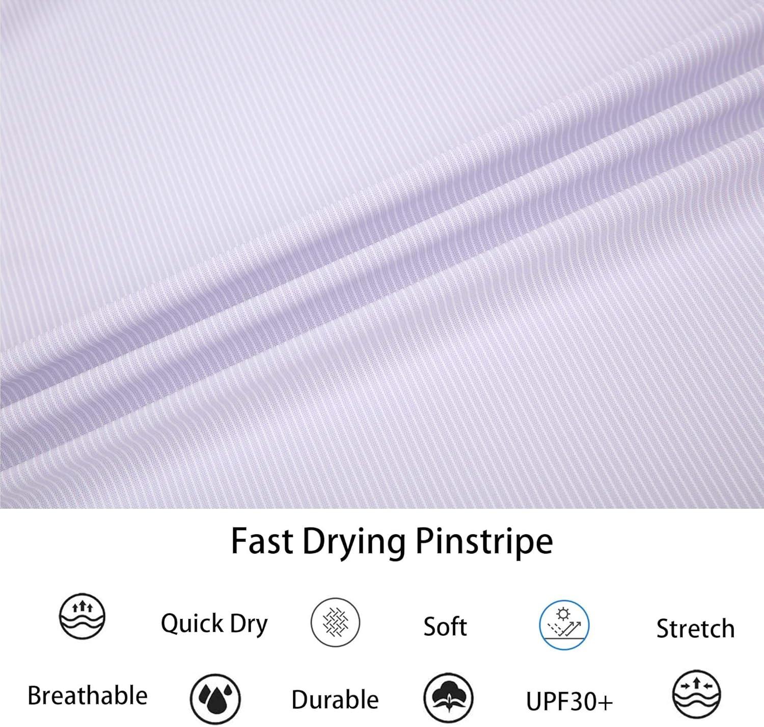 imageAlex Vando Mens Stripe Dress Shirt FastDrying Easy Care Long Sleeve Regular Fit Button Down ShirtsLilac