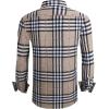 imageAlex Vando Mens Print Plaid Button Down Shirts Wrinkle Free 4Way Stretch Casual Dress Shirt for Men30 BorwnWhite