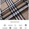 imageAlex Vando Mens Print Plaid Button Down Shirts Wrinkle Free 4Way Stretch Casual Dress Shirt for Men30 BorwnWhite