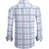 imageAlex Vando Mens Print Plaid Button Down Shirts Wrinkle Free 4Way Stretch Casual Dress Shirt for Men30 WhiteBlue