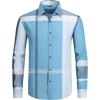 imageAlex Vando Mens Print Plaid Button Down Shirts Wrinkle Free 4Way Stretch Casual Dress Shirt for Men40 BlueGrey