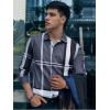 imageAlex Vando Mens Print Plaid Button Down Shirts Wrinkle Free 4Way Stretch Casual Dress Shirt for MenBlackGrey